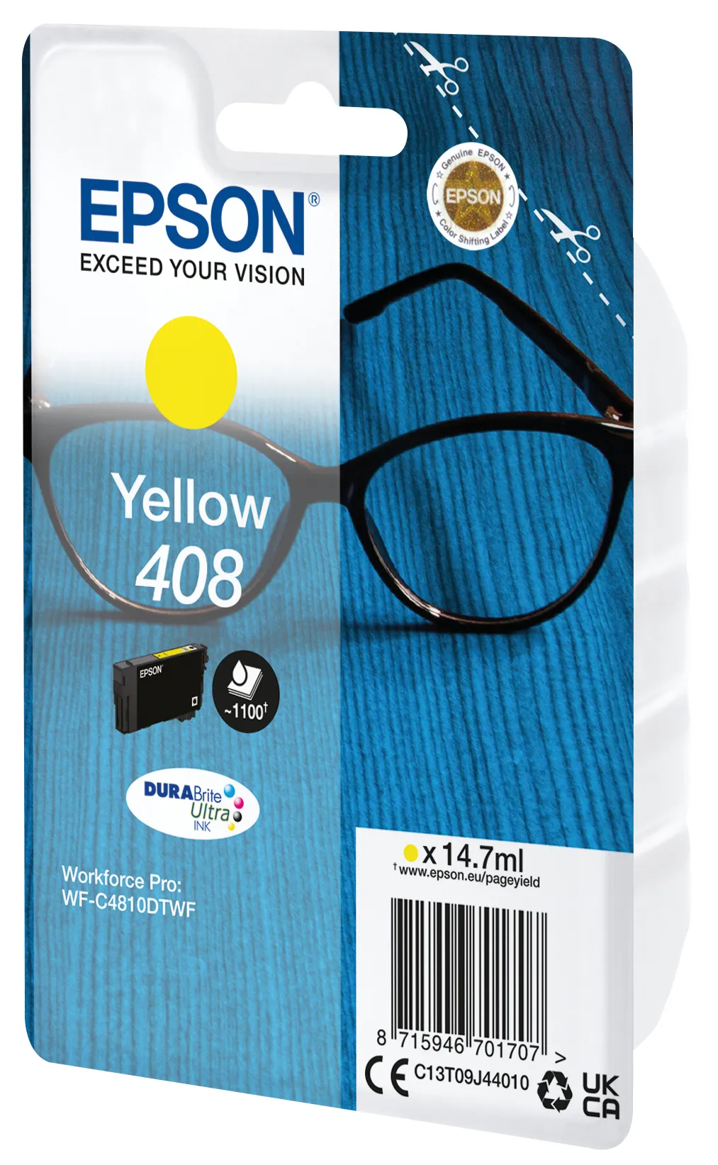 Epson 408 bl&auml;ckpatron, 14.7 ml, gul