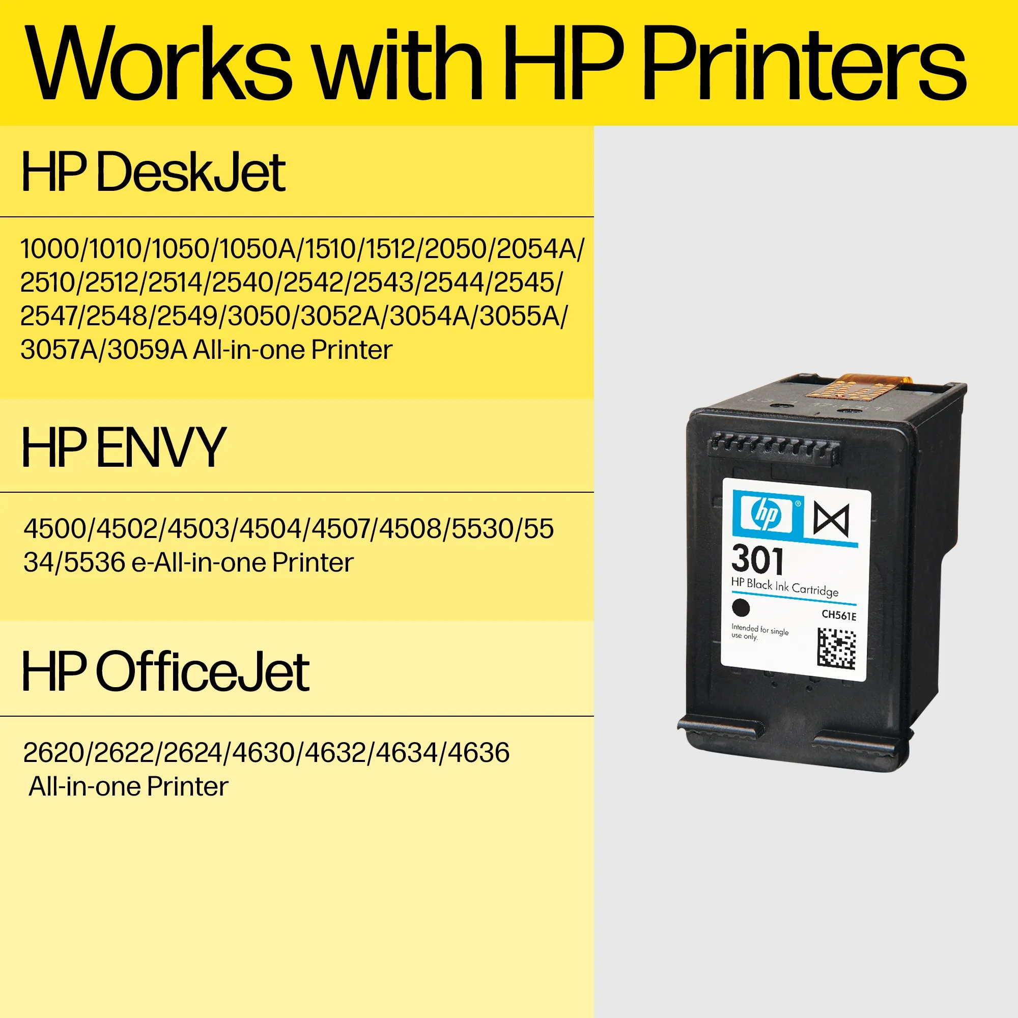 HP 301 ink color blister DesignJet 1050 All-in-One Printer