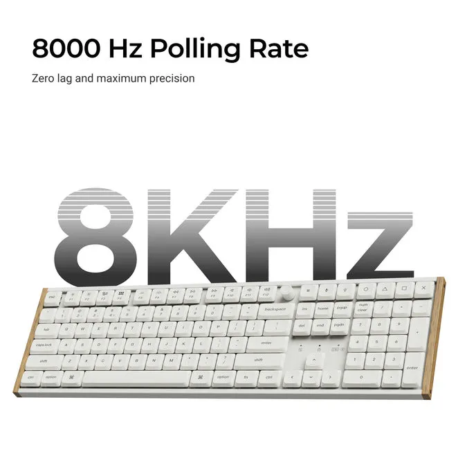 Keychron K5 Ultra SE 8K tr&aring;dl&ouml;st mekaniskt speltangentbord, Low-Profile Milk POM Red, vit