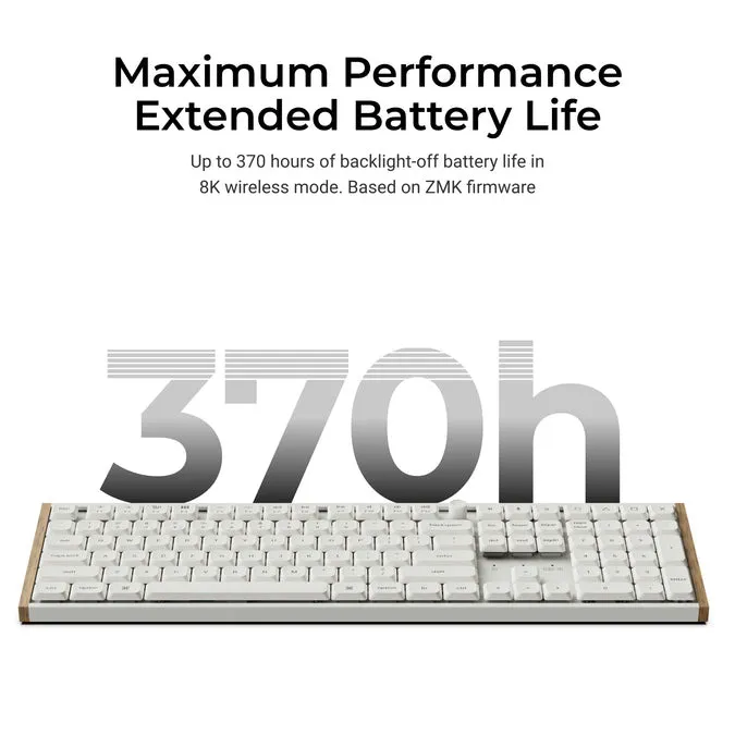 Keychron K5 Ultra SE 8K tr&aring;dl&ouml;st mekaniskt speltangentbord, Low-Profile Milk POM Red, vit