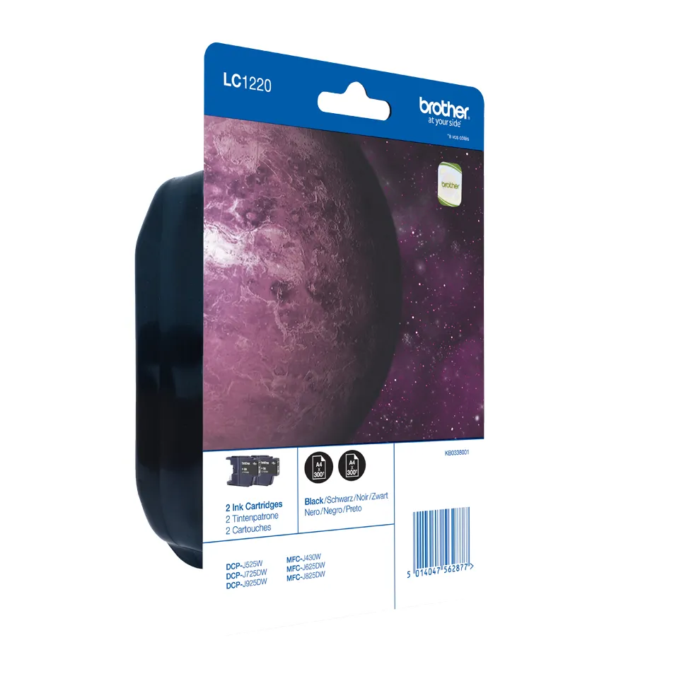 Brother LC1220BKBP2-mustekasettipakkaus, musta, 2 kpl