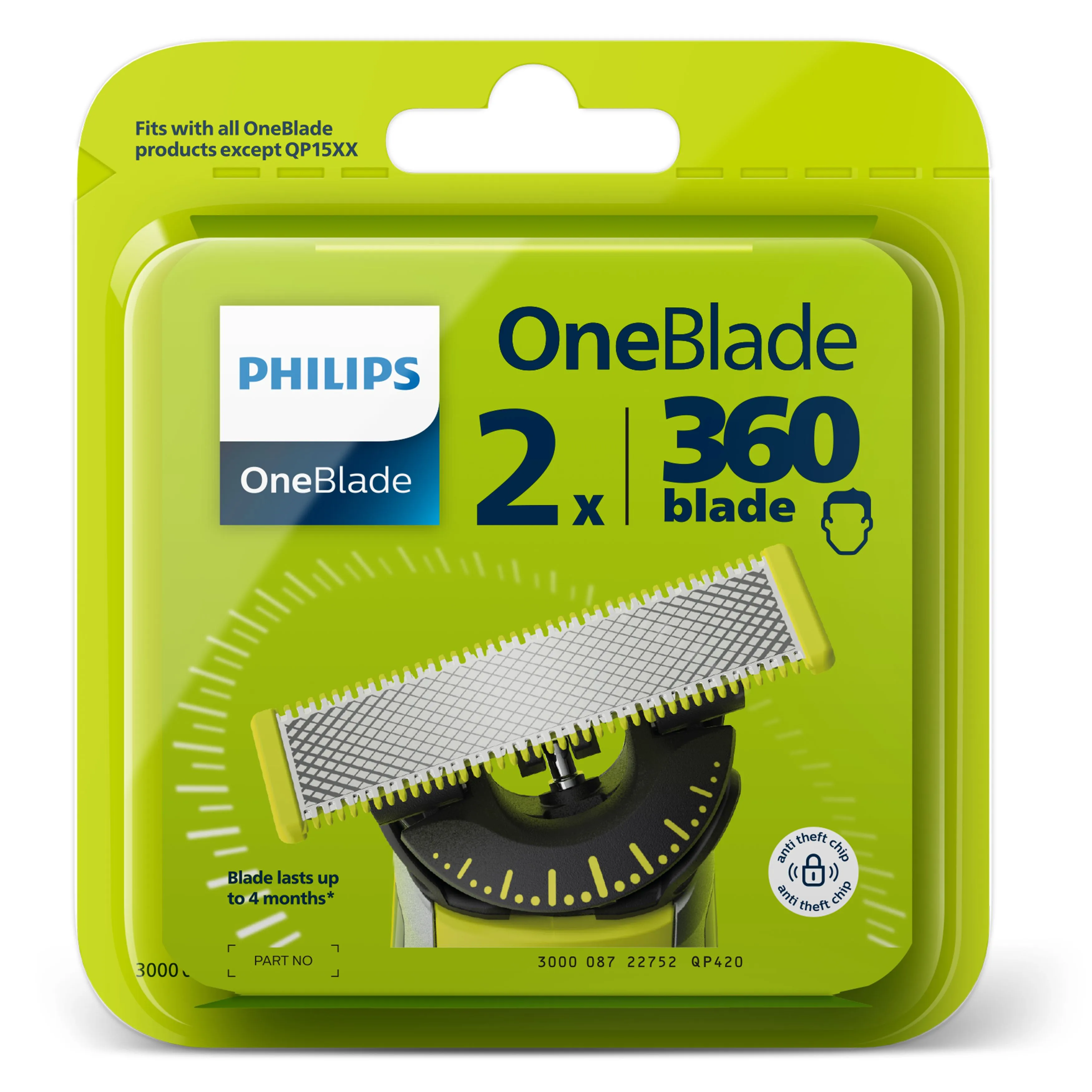 Philips OneBlade 360 - ter&auml;, 2kpl