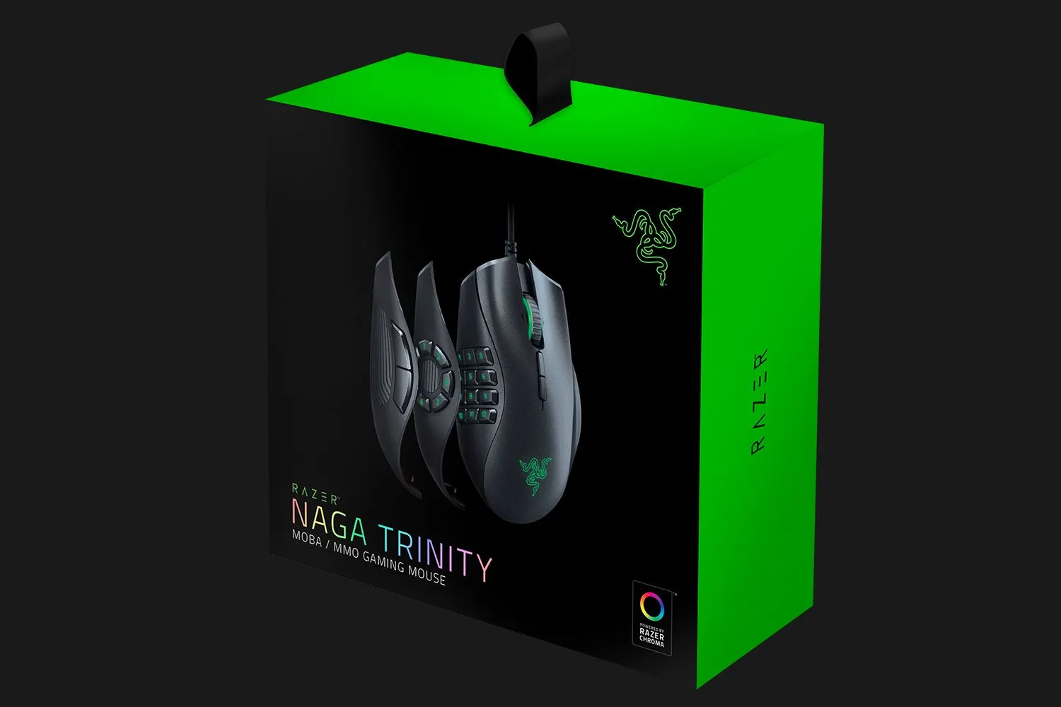 Razer Naga Trinity MOBA/MMO - gaming mouse, Black,Green