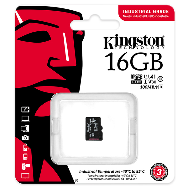 Kingston Industrial C10 A1 16GB MicroSDHC - memory card