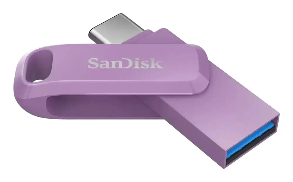 SanDisk Ultra Dual Drive Go USB-C and USB-A 3.2 Gen 1 1TB memory stick, Lavender