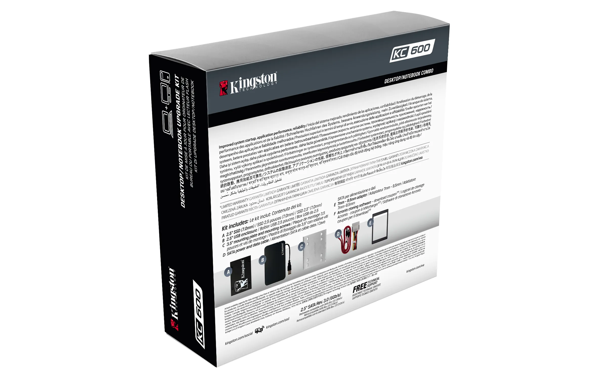 Kingston 1024G SSD KC600 SATA3 2.5&quot; BUNDLE 1TB, SATA III, 2.5&quot; - SSD