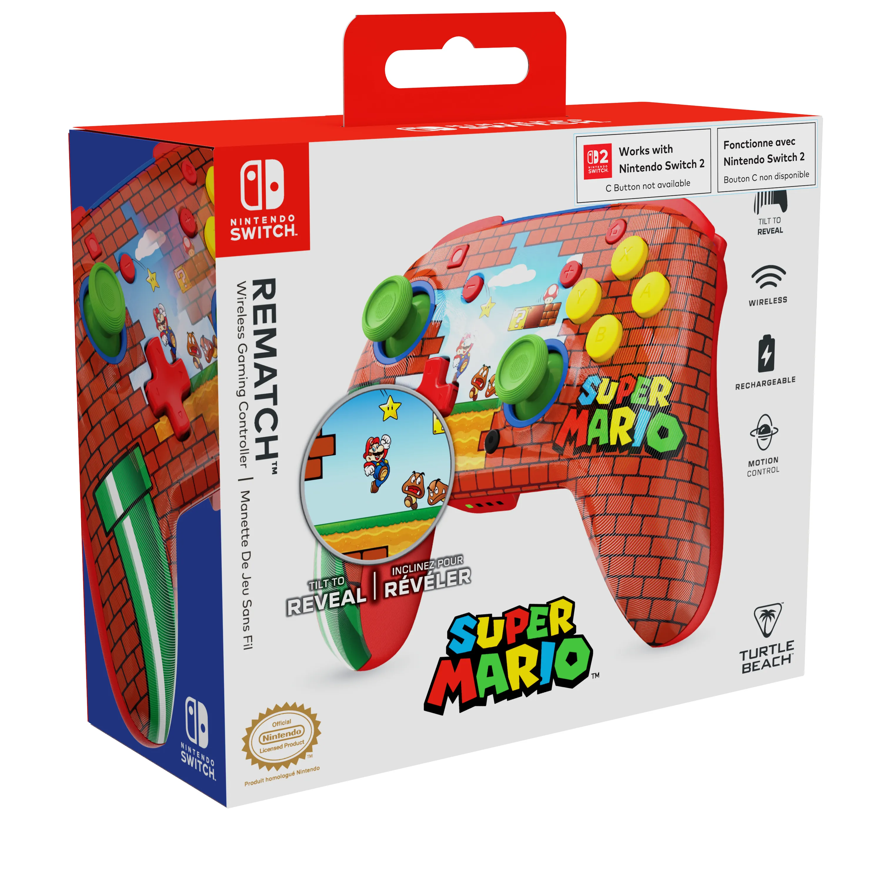 Turtle Beach Rematch Wireless Controller for Nintendo Switch - Mario Bricks