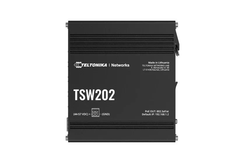 Teltonika TSW202 - Managed PoE+ Switch, Aluminium, Blue