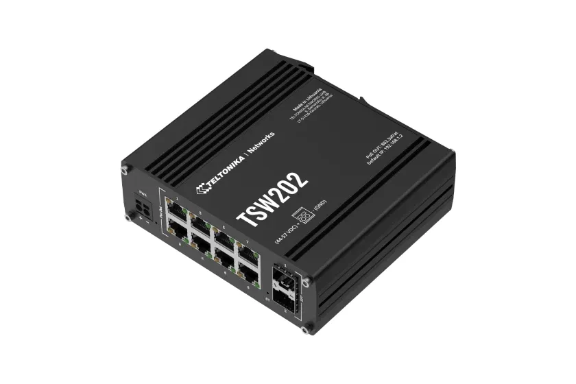 Teltonika TSW202 - Managed PoE+ Switch, Aluminium, Blue