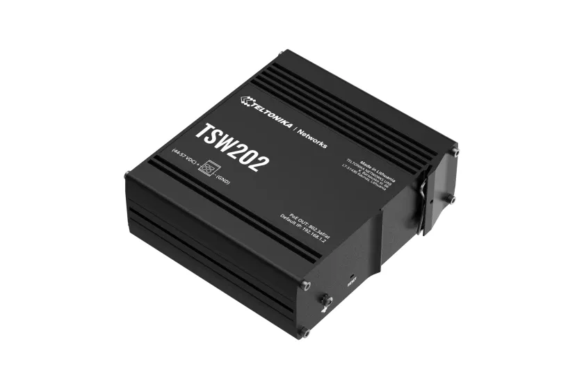 Teltonika TSW202 - Managed PoE+ Switch, Aluminium, Blue