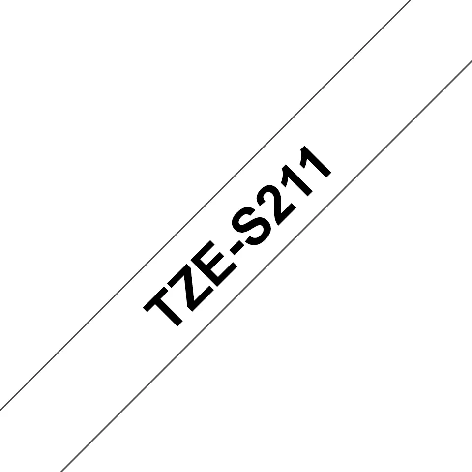 BROTHER TZES211 special tape 6mm 8m white black extra-strong adhesive for lettering instrument