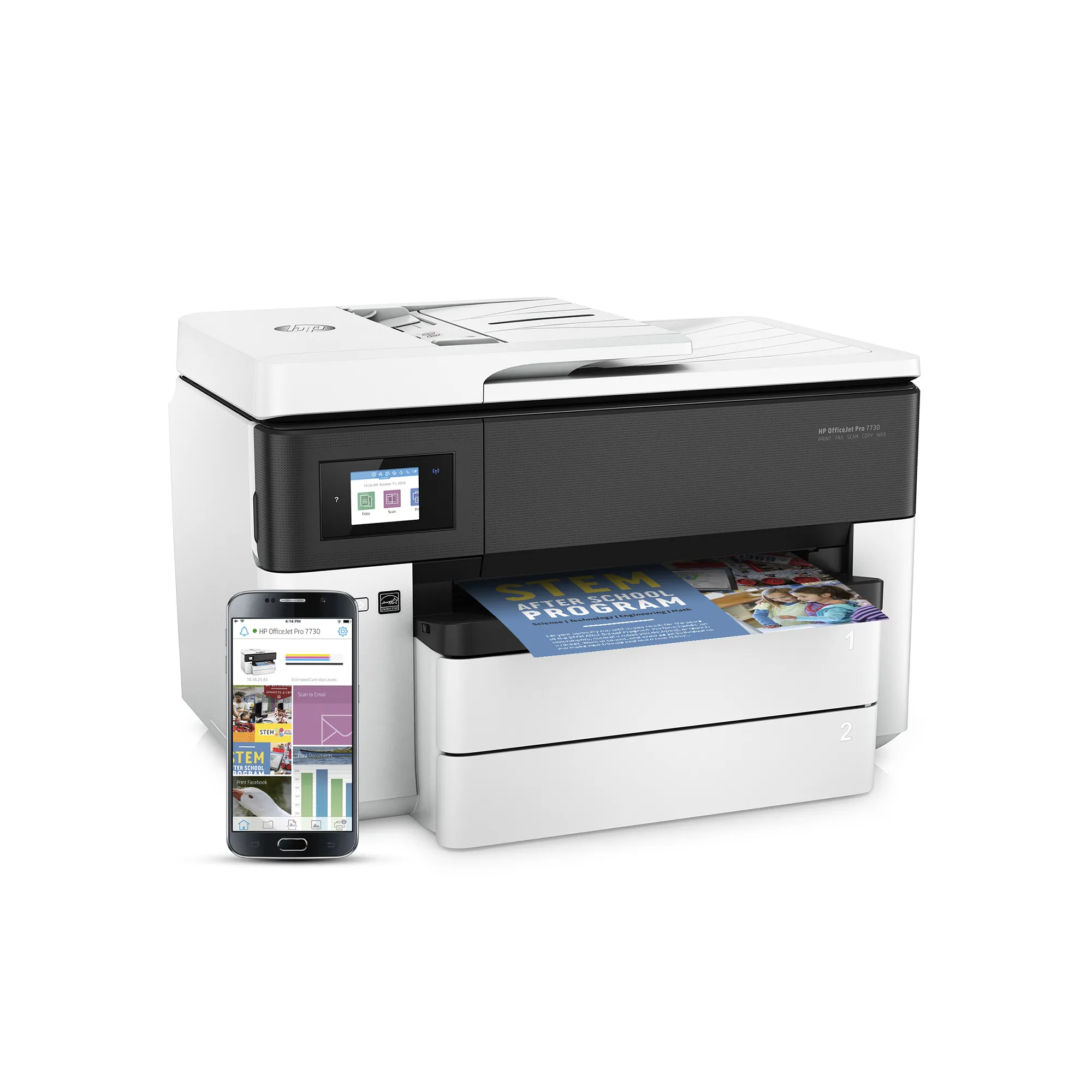 HP OfficeJet Pro 7730 Duplex, LAN/Wi-Fi, A3 -v&auml;rimustesuihkutulostin