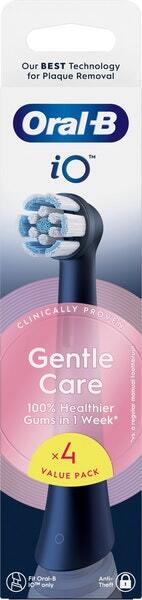 Oral-B iO Gentle Care 4 pcs Replacement Toothbrush Heads, Black
