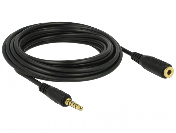 Delock Extension Cable Stereo Jack 3.5mm 5 pin male to female 5m black
