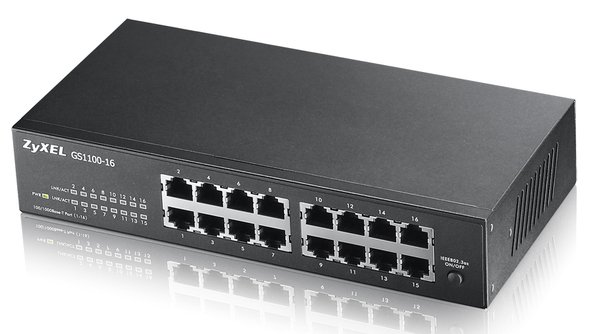 ZYXEL GS1100-16EPS - 16-porttinen hallitsematon Gigabit PoE -kytkin