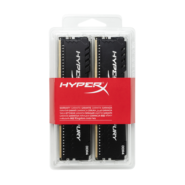 Kingston 64 GB (4 x 16 GB) HyperX Fury, DDR4 3466 MHz - minne, svart