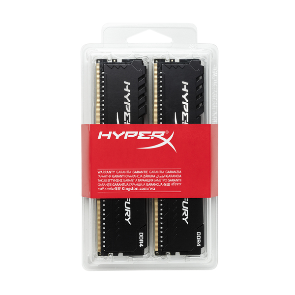 Kingston 64 GB (4 x 16 GB) HyperX Fury, DDR4 3466 MHz - minne, svart