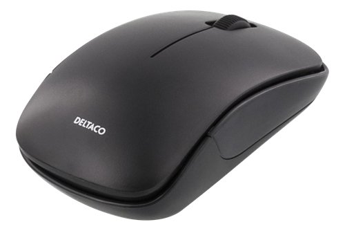 DELTACO tr&aring;dl&ouml;st kompakt tangentbord och mus, USB nanomottagare, svart