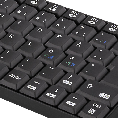 DELTACO tr&aring;dl&ouml;st kompakt tangentbord och mus, USB nanomottagare, svart