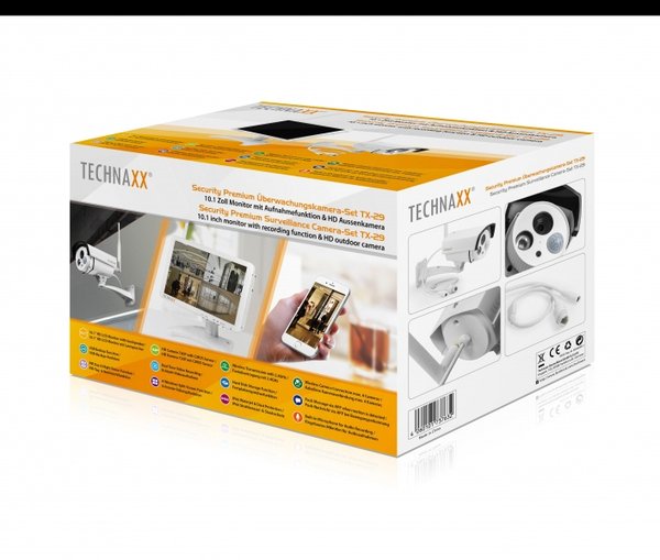 Technaxx TX-29 Premium &Ouml;vervakningskamera med sk&auml;rm, 10,1" HD LCD, 1MP