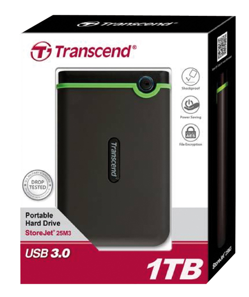 TRANSCEND 1TB - extern h&aring;rddisk