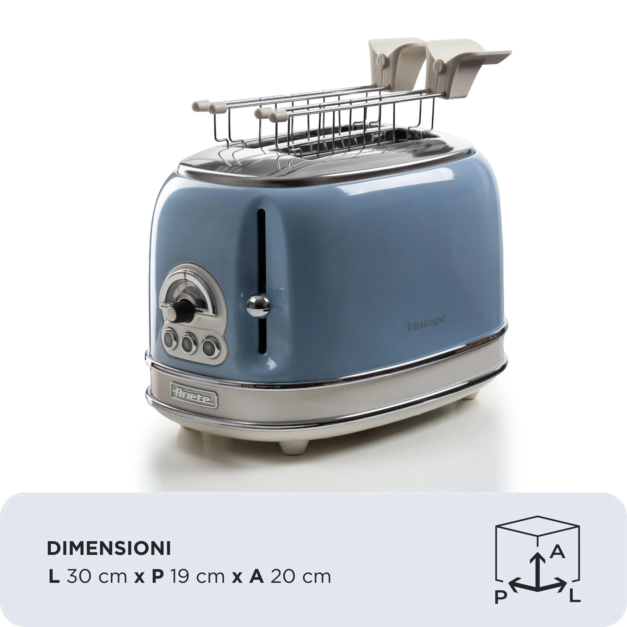 ARIETE 00C015505AR0 toaster, 2 slices, Light Blue