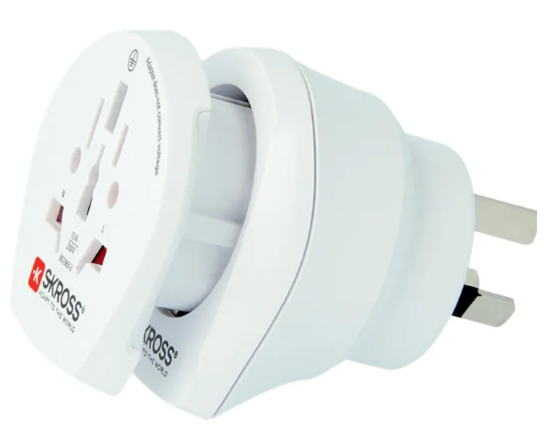 SKROSS 1.500210-E Combo World - grounded travel adapter, white