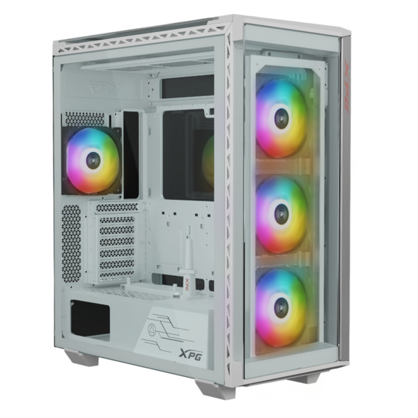 XPG BATTLECRUISER II ST midi-tower chassi med f&ouml;nster och RGB-belysning, vit