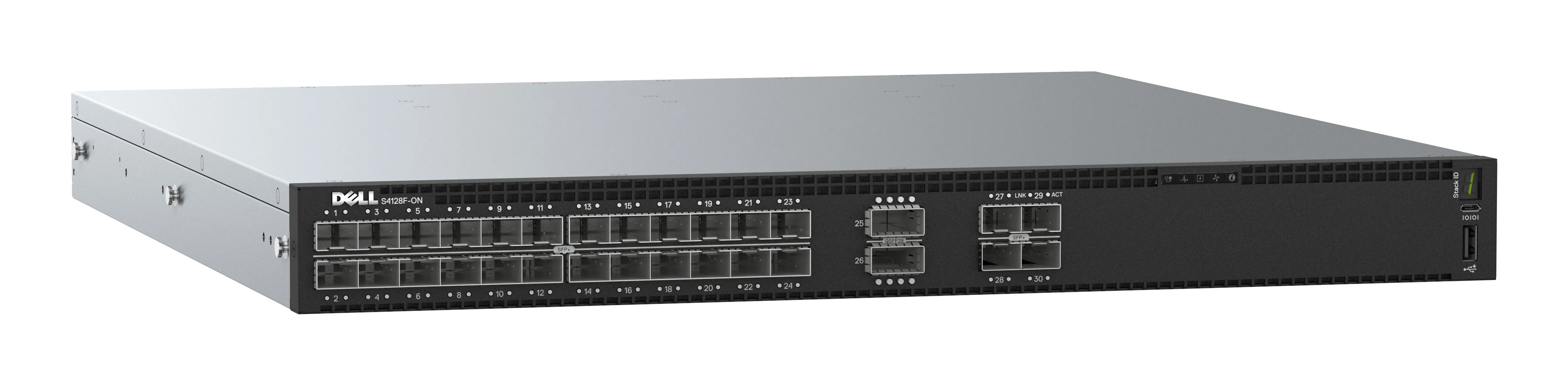 DELL EMC Switch S4128F-ON 1U PHY-less 28x10GbE SFP+ 2xQSFP28 IO to PSU 2 PSU OS10