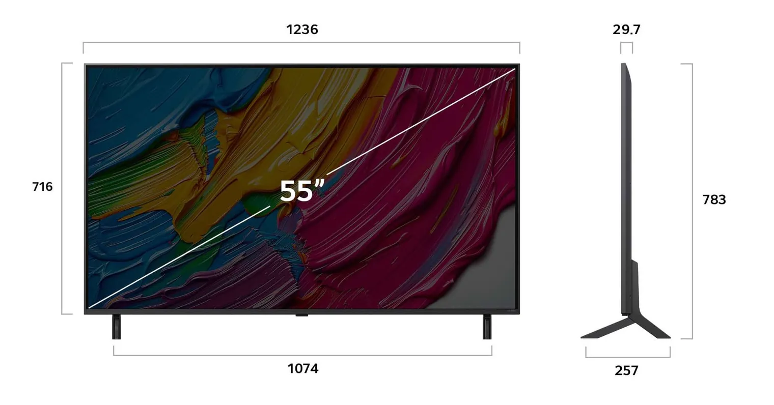 LG QNED80A3A 55" 4K webOS TV, 60 Hz, HDR10