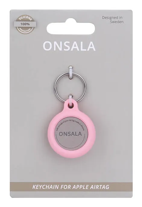 Onsala Silicone Holder, AirTag - keychain, Pink