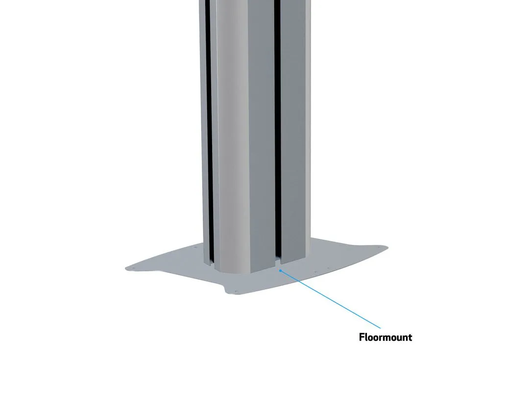 Multibrackets M Public Display Stand Floorstand Base B2B - Asennuskomponentti (jalus alusta) tuotteelle LCD-n&auml;ytt&ouml; - ter&auml;s - hopea - lattialla seisova
