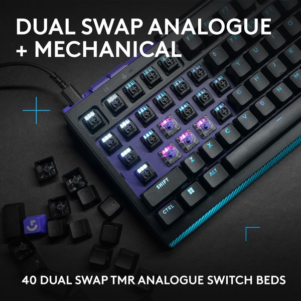 Logitech G512 X 75 Mechanical Gaming Keyboard, Gateron KS-20 Tactile, Black
