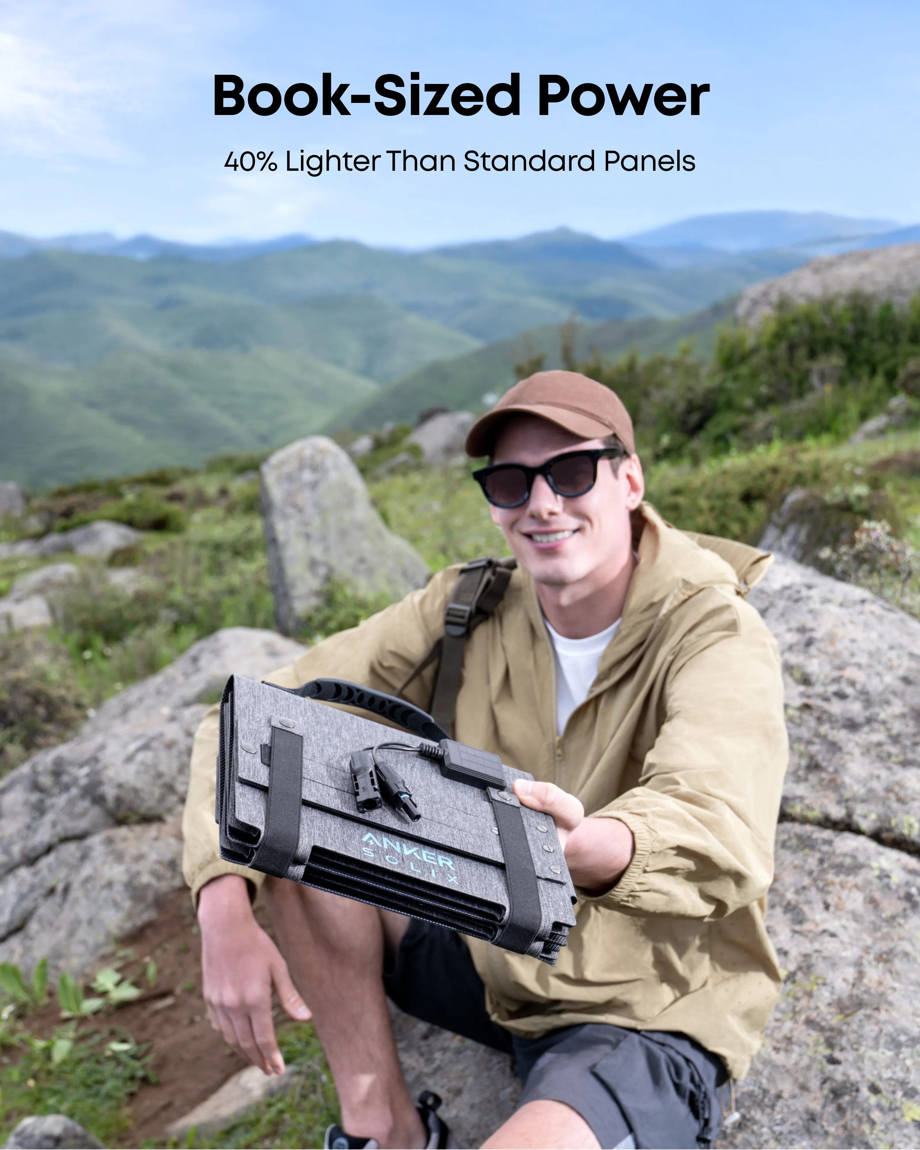 Anker SOLIX PS60 b&auml;rbar solpanel, 60 W, IP68, Svart