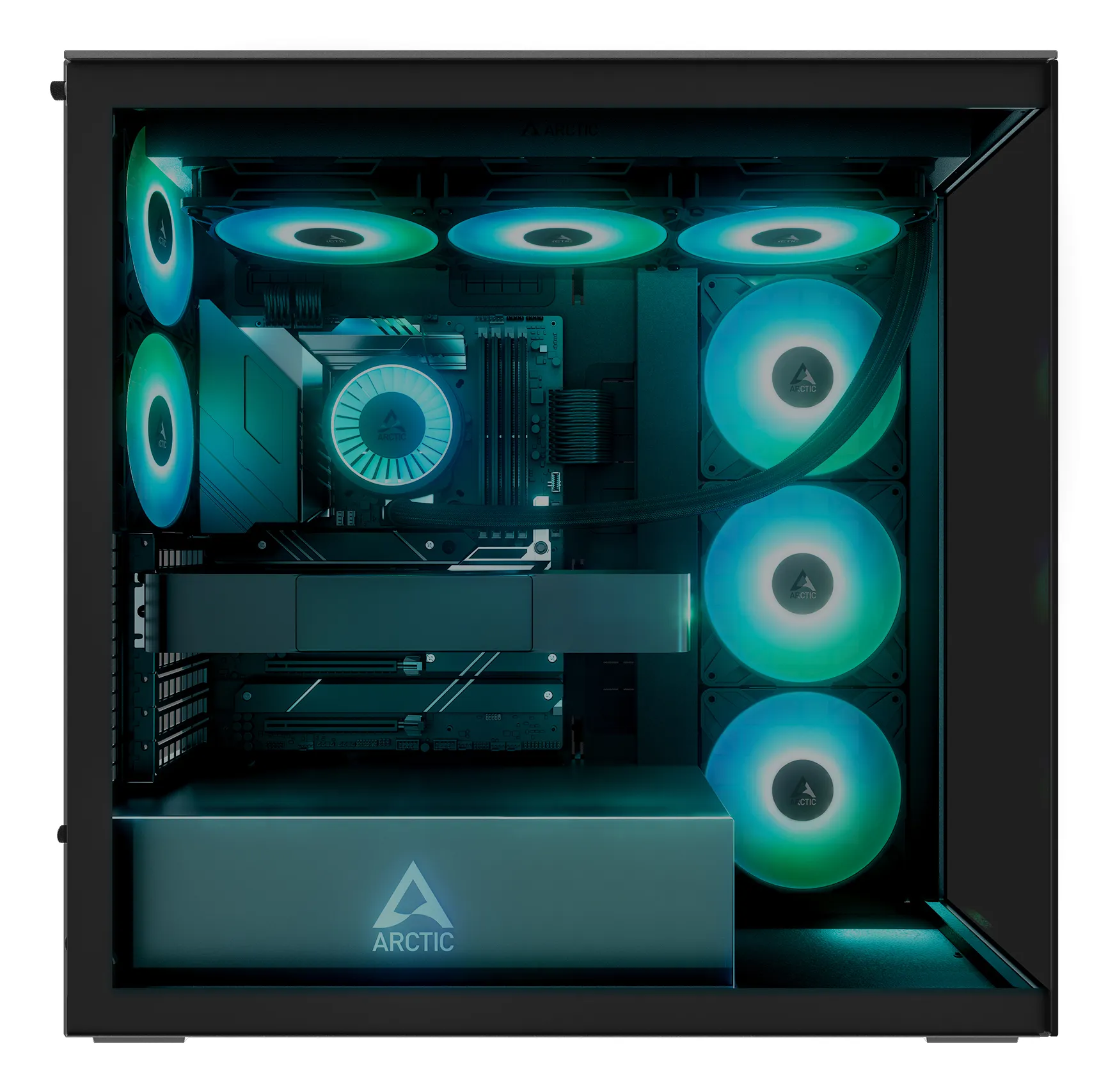 ARCTIC Xtender Midi-Tower Case with window and RGB lighting, Black