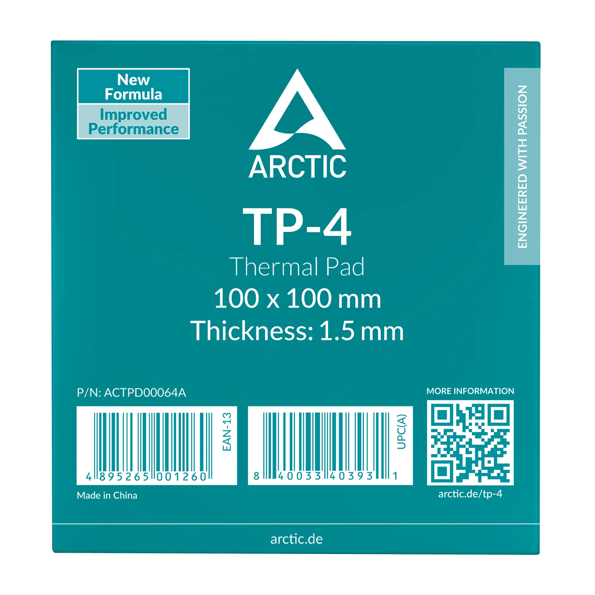 ARCTIC ACTPD00064A 100 x 100 x 1.5 mm -l&auml;mp&ouml;tyyny, harmaa