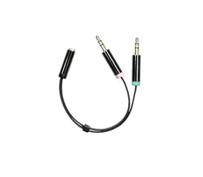Deltaco  2 x 3.5mm – 3.5mm - adapter, Black