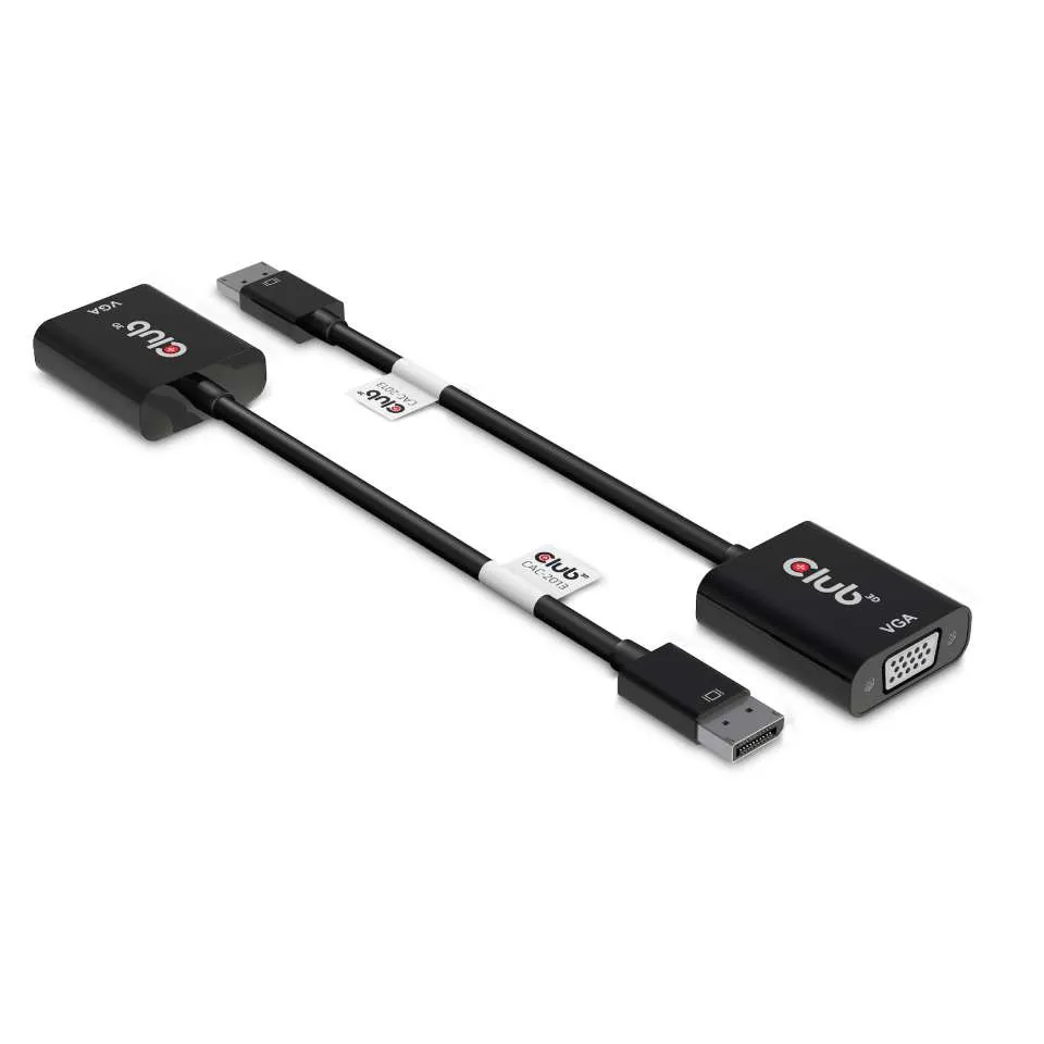 Club 3D DisplayPort Male - VGA Female, male/female, active - adapter, Black