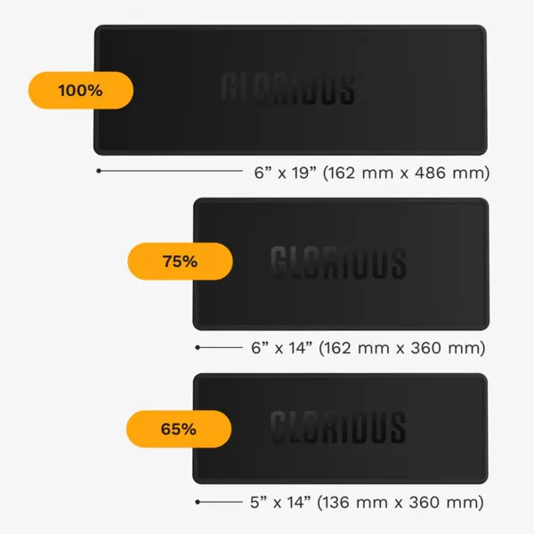Glorious Keyboard Mat 100%, Stitched - dampening keyboard mat, 486x162mm