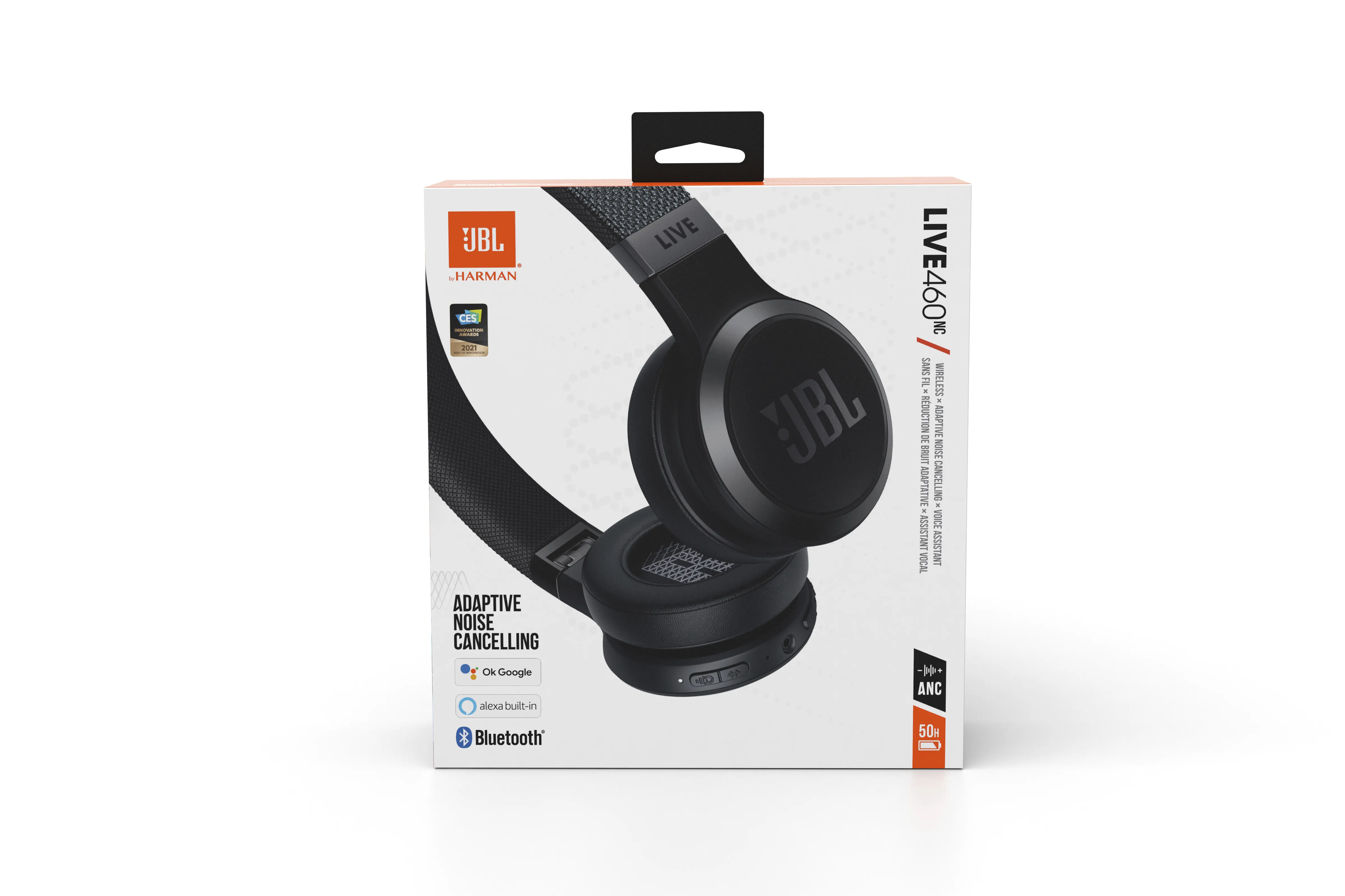 JBL Live 460 NC -langattomat kuulokkeet, Musta