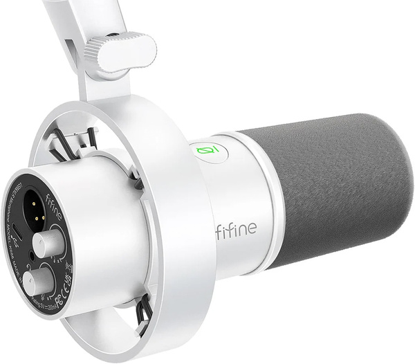 FIFINE K688W, USB, XLR, dynamisk mikrofon, vit