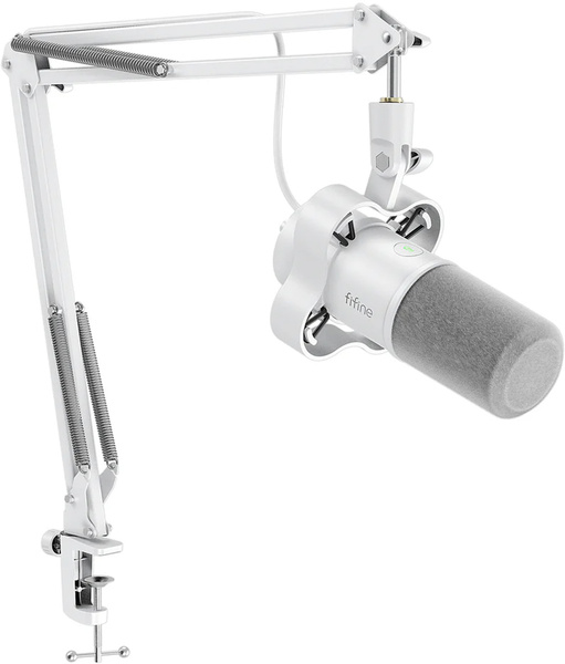 FIFINE K688W, USB, XLR, dynamisk mikrofon, vit