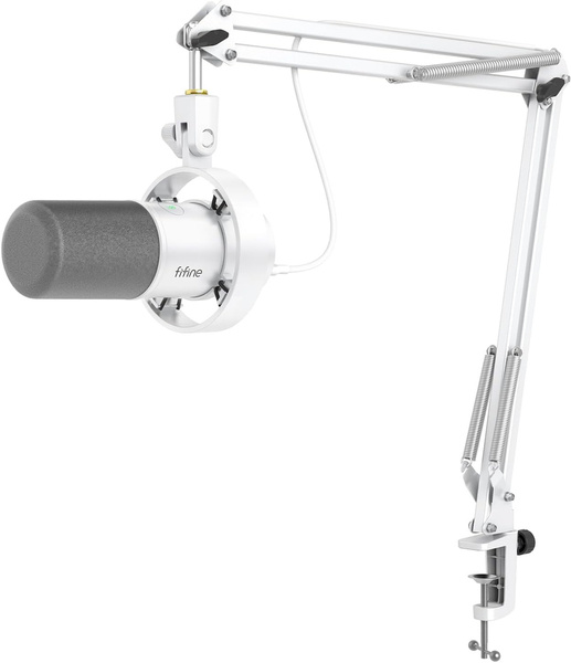 FIFINE K688W, USB, XLR, dynamisk mikrofon, vit