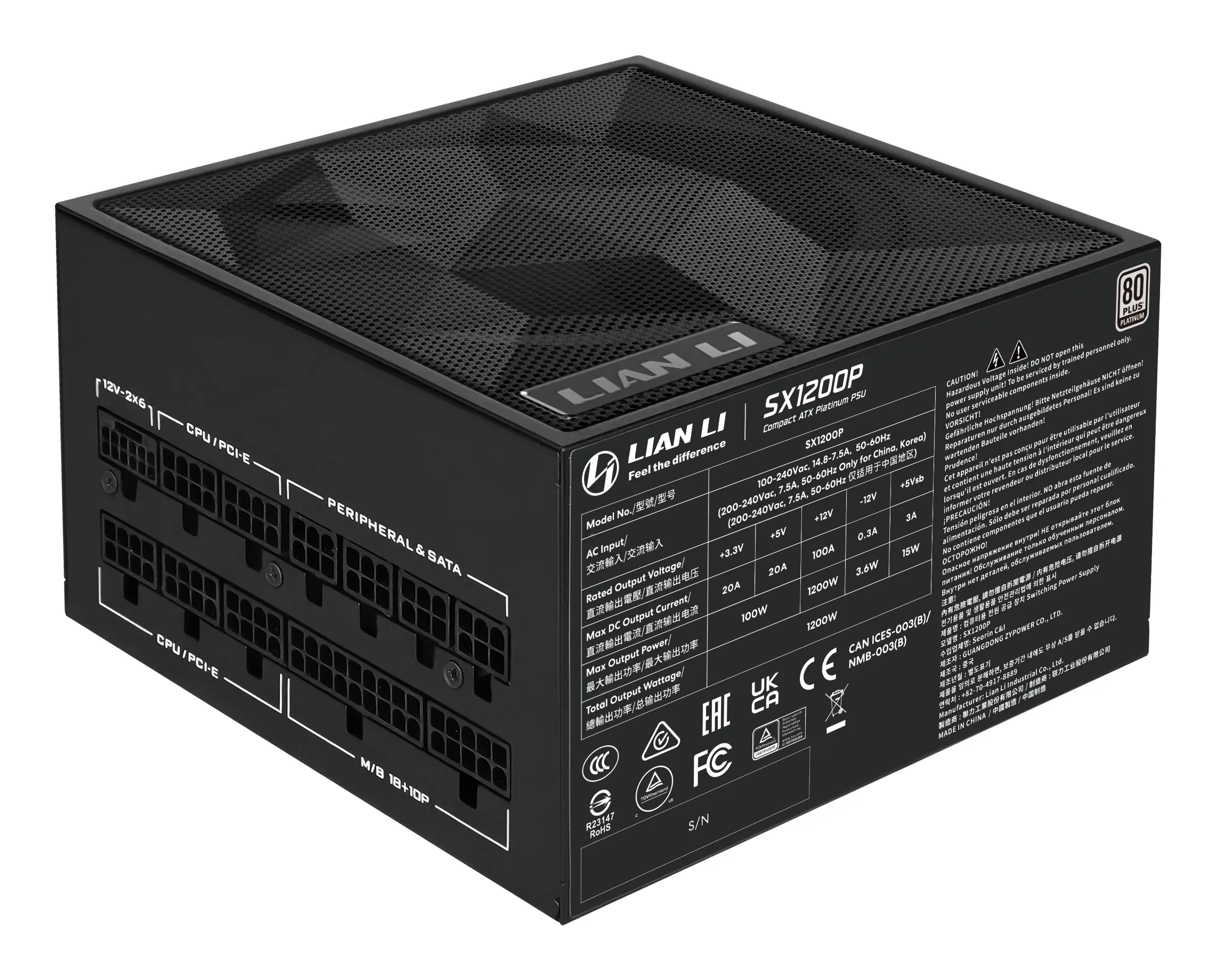 Lian Li SX1200P BLACK 1200W - PSU, 80 Plus Platinum