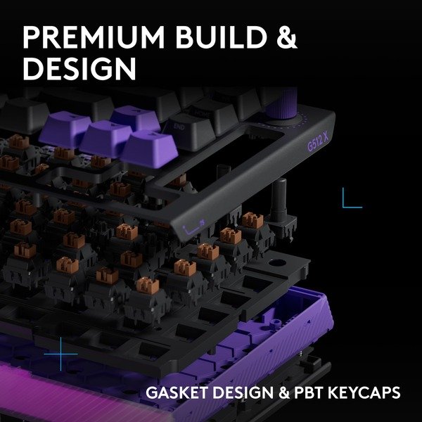 Logitech G512 X 75 -mekaaninen pelin&auml;pp&auml;imist&ouml;, Gateron KS-20 Tactile, musta