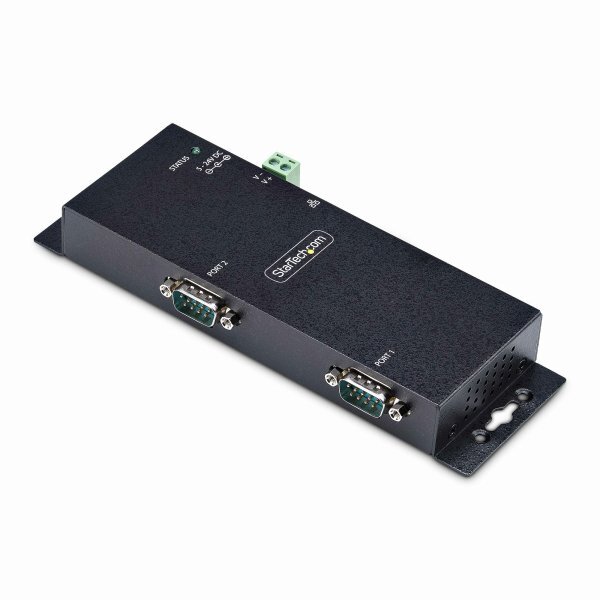 STARTECH.COM 2-Port Serial to Ethernet Adapter IP Serial Device Server For Remote RS232 Devices Wall/DIN Rail LAN to DB9