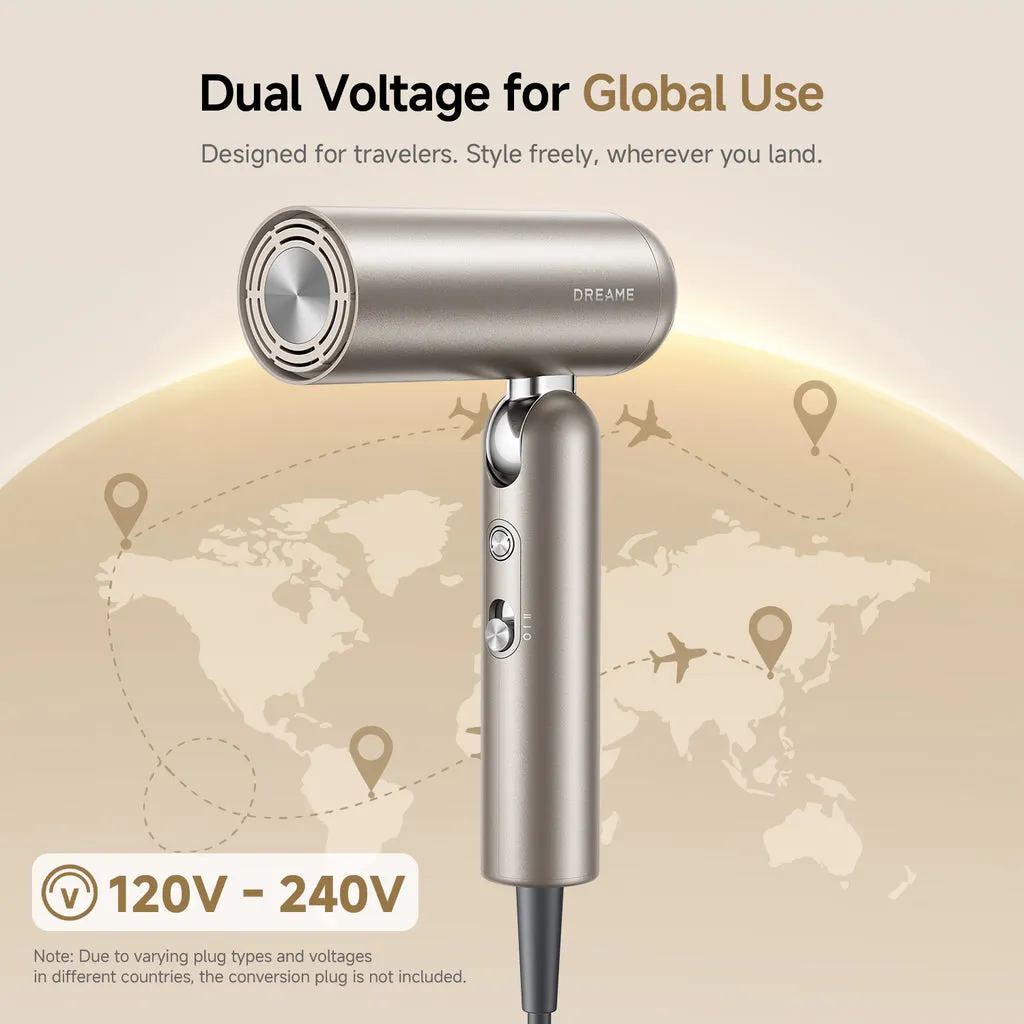 Dreame Pocket Pro 1300W Hair Dryer, Gold