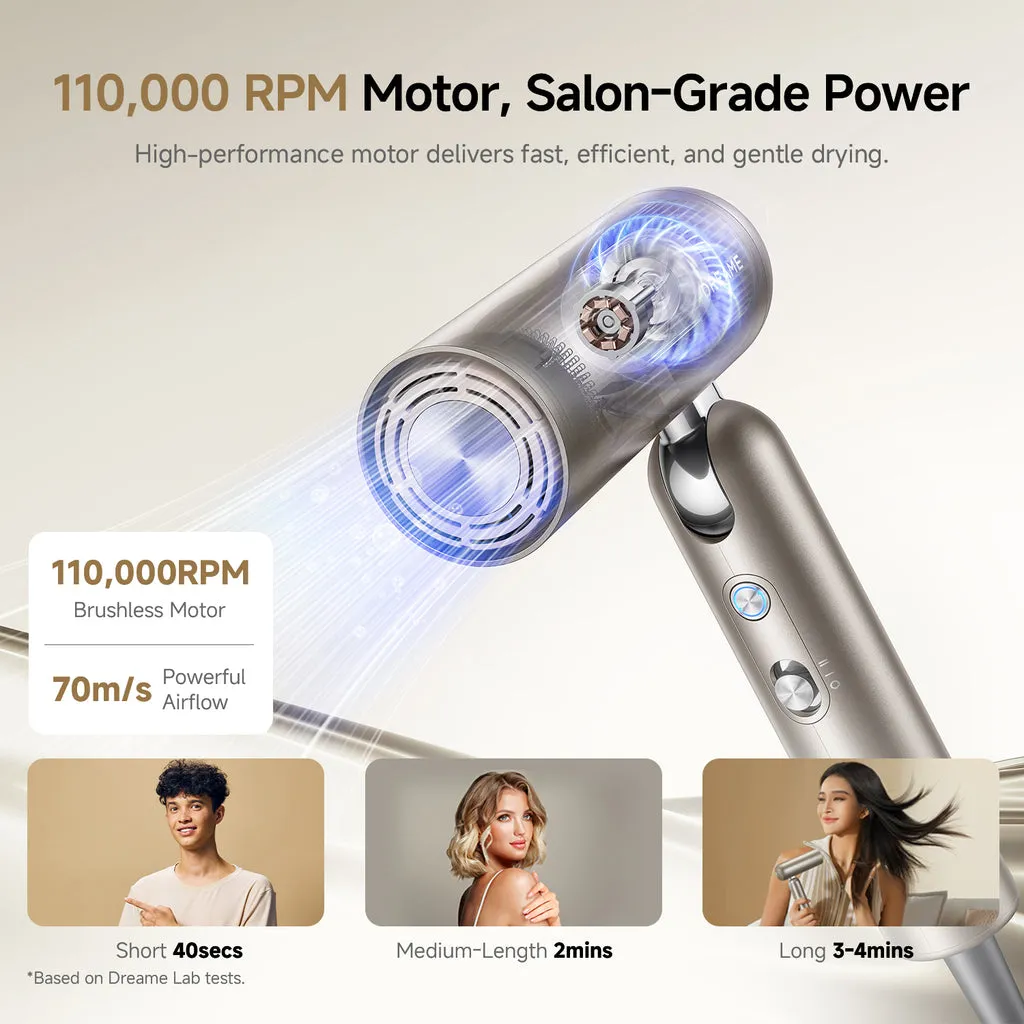 Dreame Pocket Pro 1300W Hair Dryer, Gold
