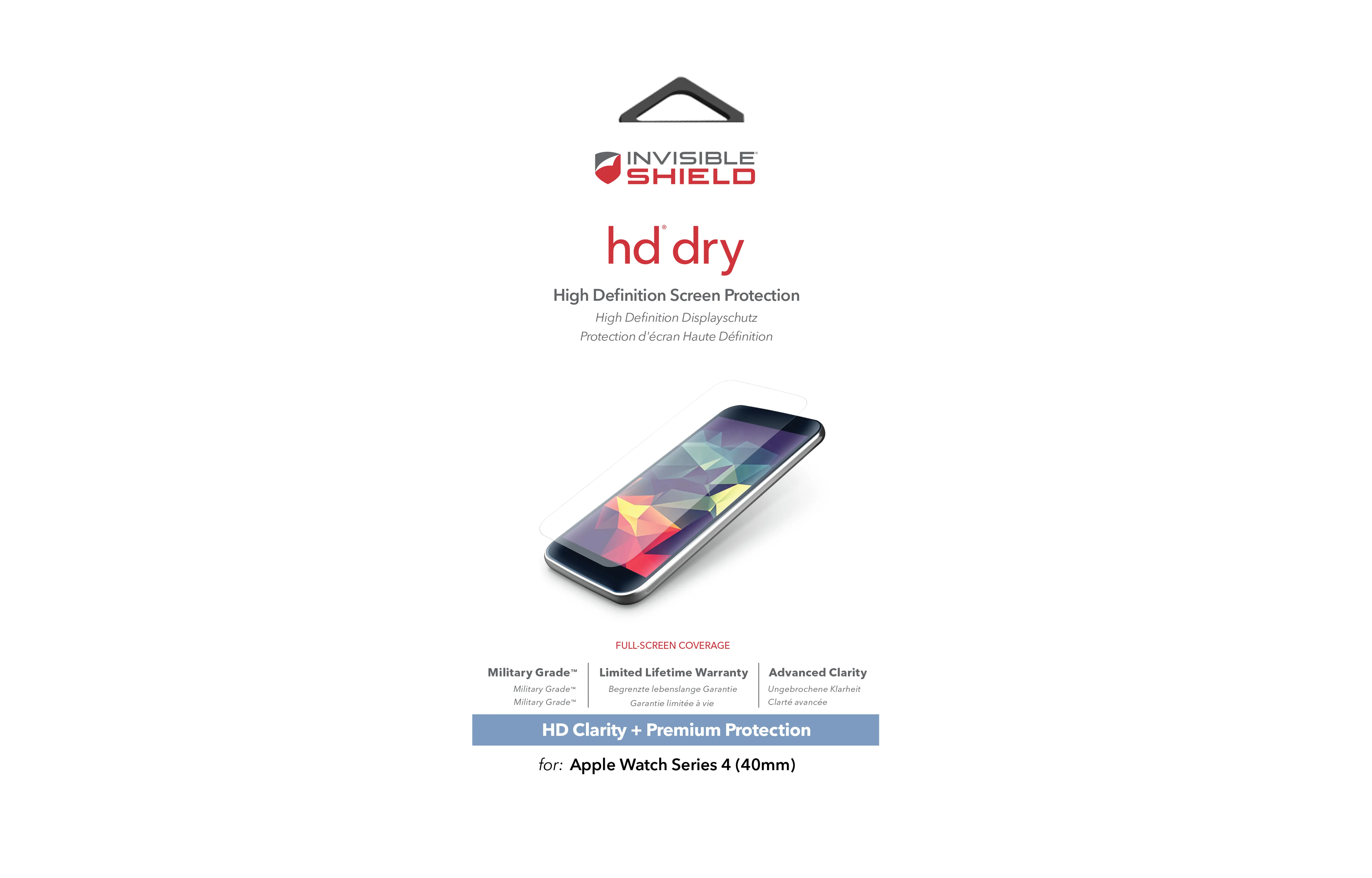 ZAGG InvisibleShield-HD Dry-Apple-Watch 40mm Series 4 Screen