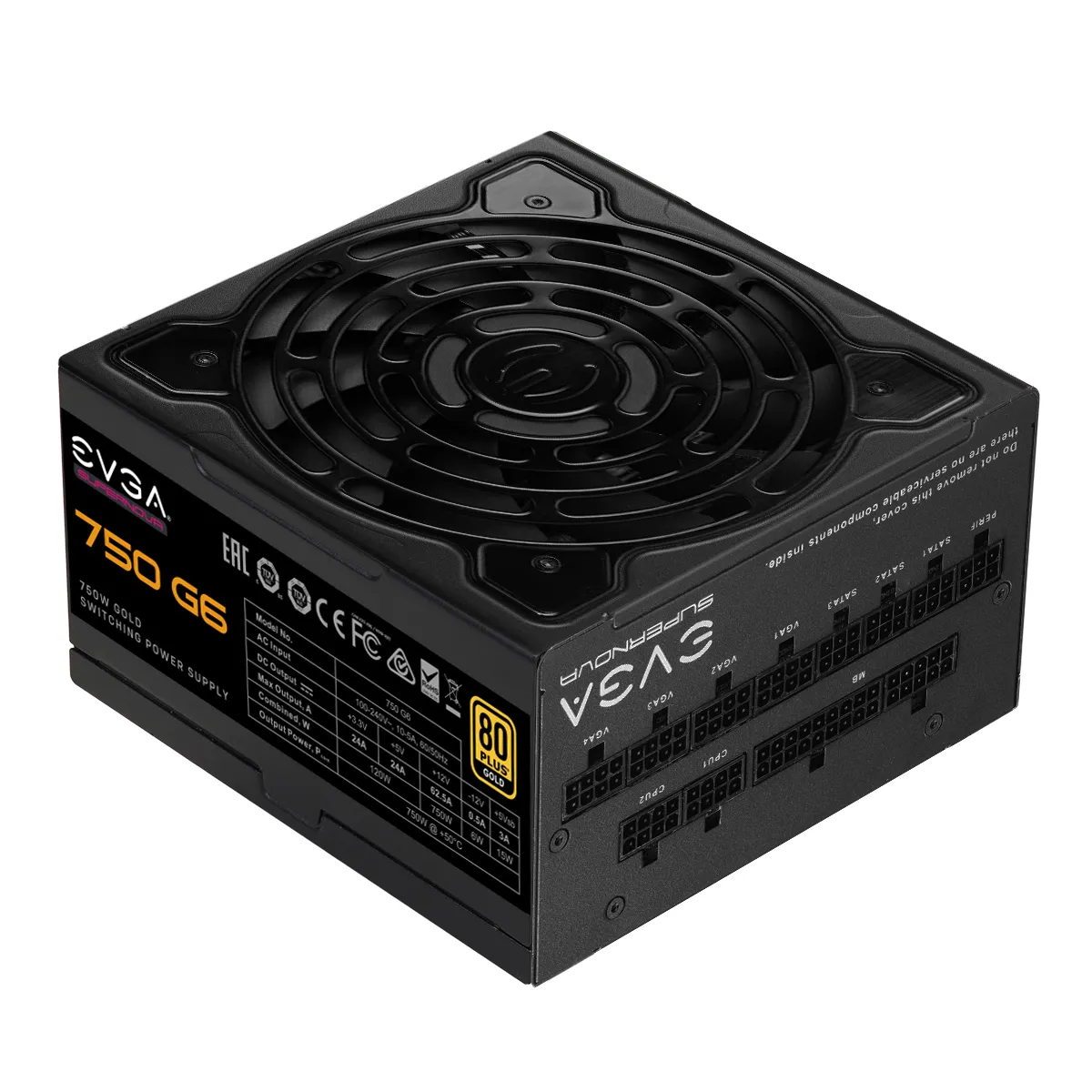 EVGA SuperNova G6 750W - PSU, 80 Plus Gold